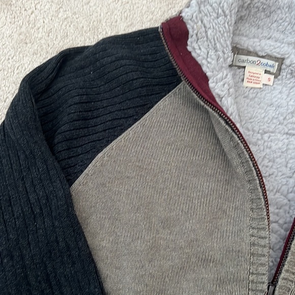 Carbon2Cobalt Mens Full Zip Sherpa Sweater - Picture 3 of 3